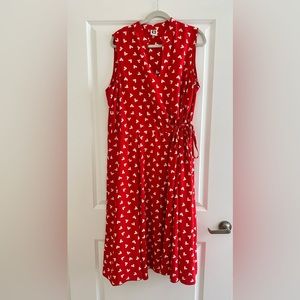 Anne Klein Red Geometric Print Dress 2X